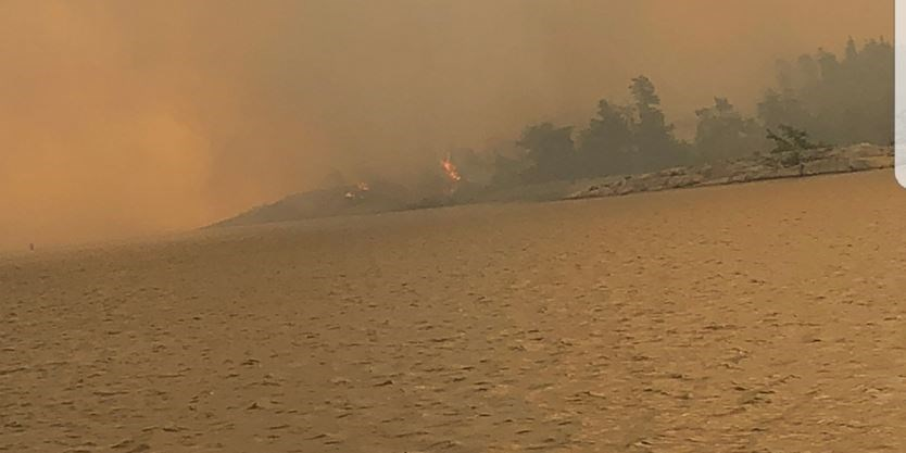 Fire 33 Parry Sound, Key River area. Fire started on Henvey Inlet Territory Photo. Key River Association