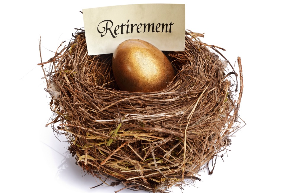 Golden nest egg concept for retirement savings