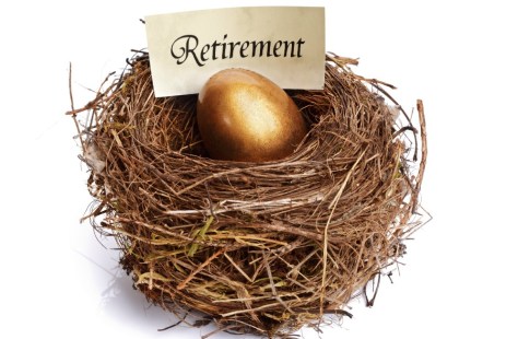 Golden nest egg concept for retirement savings